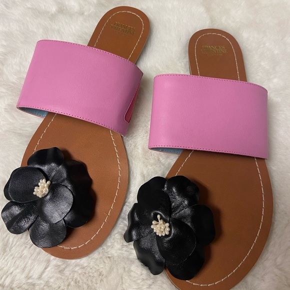 Frances Valentine Shoes - Frances Valentine New York clementine black flower sandals